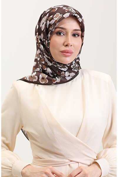 sefamerve Κρυστάλλινο Κασκόλ με σχέδιο 70288-05 Καφέ