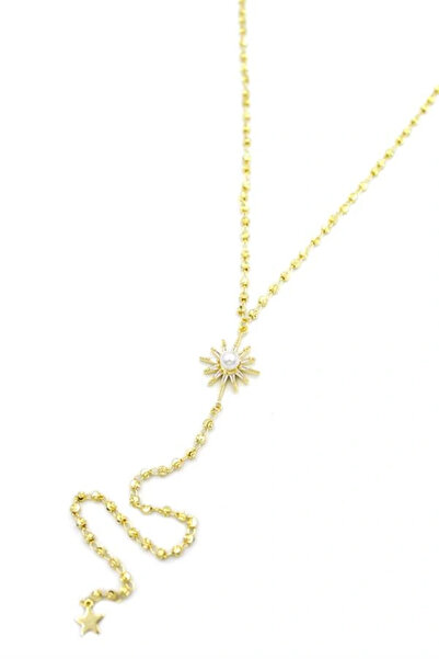 Royaleks قلادة ليتاتريند نورث ستار واي - ذهبية