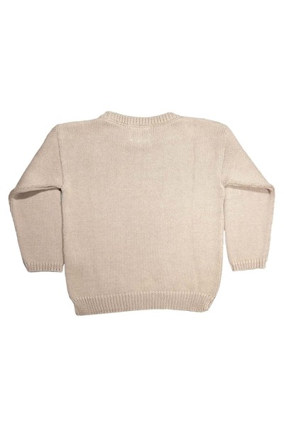 Ozmoz By Mukadder Özden Organic Cotton Winter Milk Coffee Unisex Little Children's Knitwear Sweater