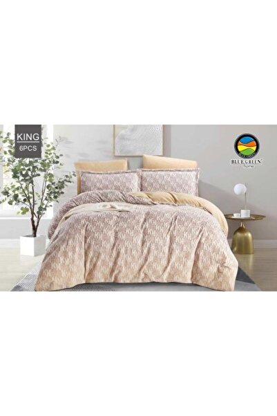 PROMISE لحاف أنيق مزدوج الجوانب من المخمل، 6 قطع