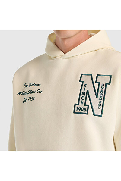 New Balance UNH3534 Bej Unisex Sweatshirt