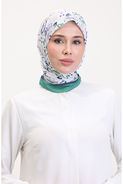 sefamerve Μαλακό κασκόλ με σχέδιο 70247-03 Πράσινο Λιλά