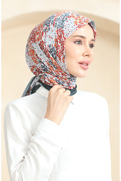 sefamerve Μαλακό κασκόλ με σχέδιο 70260-02 Καπνιστό πορτοκαλί