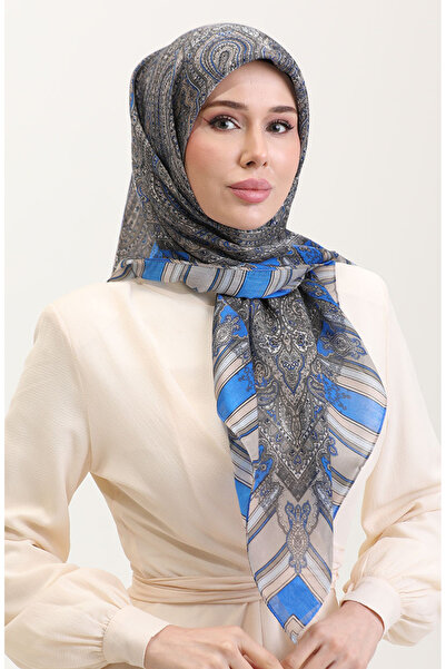 sefamerve Εθνοτικό κασκόλ κεχριμπαρένιο 70275-08 Μπλε