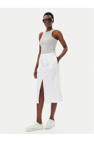 Calvin Klein Jeans Fustă midi pentru femei J20J225327 Alb