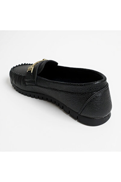DOSA SHOES Women's Flats Black Chain Buckle Lightweight Comfortable Sole Stylish Casual Shoes