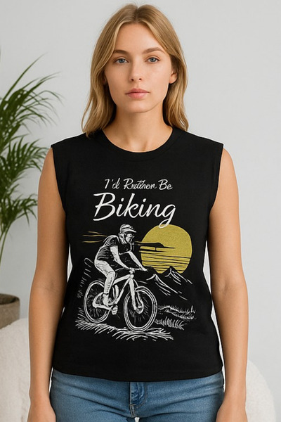 RANDOM Kadın Sıfır Kollu Baskılı Tişört