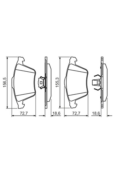 Bosch Комплект спирачни накладки за дискови спирачки Saab 9-3 Vauxhall Vectra...