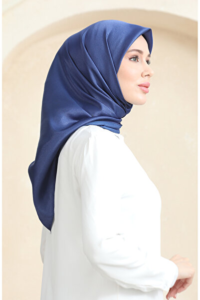 sefamerve Απλό κρυστάλλινο κασκόλ 70252-08 Ανοιχτό μπλε ναυτικό