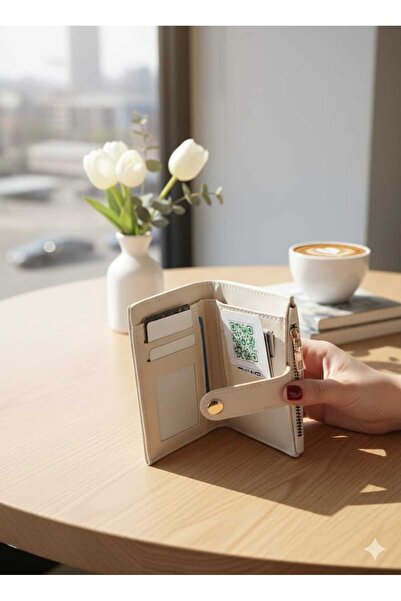 Uzs pace Fermuarlı Bozuk Para Bölmeli, Çok Gözlü- Minimalist Deri Görünümlü Kartlıklı (12,5 × 10,5)