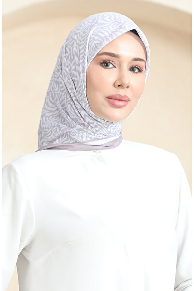 sefamerve Eșarfă moale cu model 70244-11 Pudră de nurcă