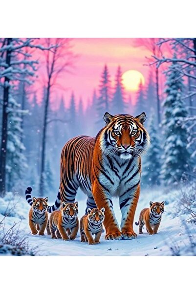 Dialands Mozaik لوحة فسيفساء ماسية لتنين وصغاره مقاس 32×35 سم T050 من دايلاندز