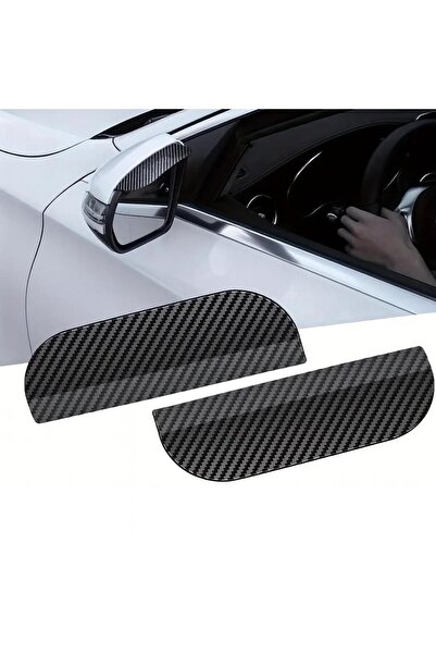 AutoFresh Araba Ayna Yağmur Koruyucu Karbon Fiber Görünümlü 2’li Set Su Geçir...
