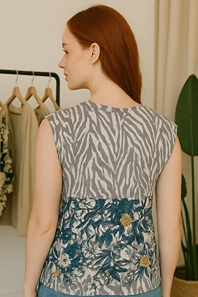 RANDOM Kadın Sıfır Kollu Baskılı Tişört