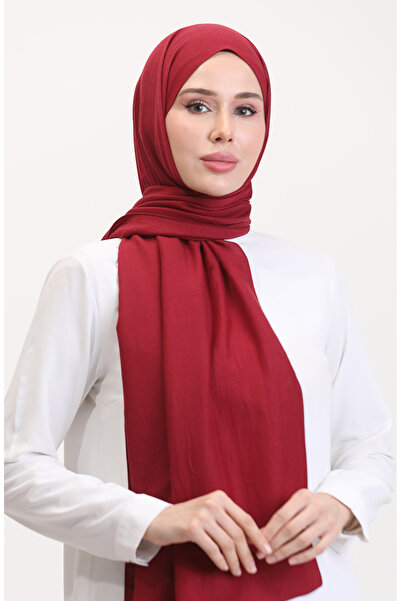 sefamerve Βαμβακερό σάλι τζαζ 70257-17 Βουργουνδία