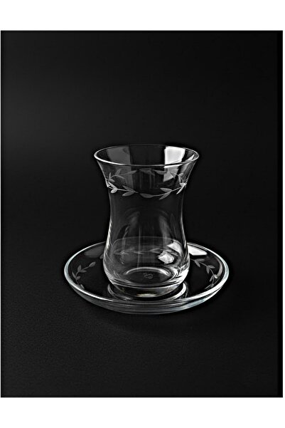 DECOSTYLE Pasabahce Ajda Dot Decor Hand Dekor Cold Cutting 12 Piece Tea Set 155 Cc