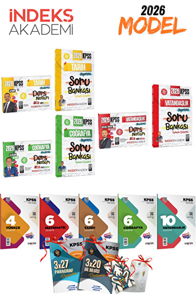 İndeks Akademi 2026 KPSS GYGK Tarih Coğrafya Vatandaşlık Soru Bankası+Ders No...