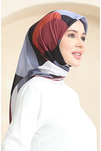 sefamerve Μαλακό κασκόλ με σχέδιο 70253-04 Smoked Burgundy