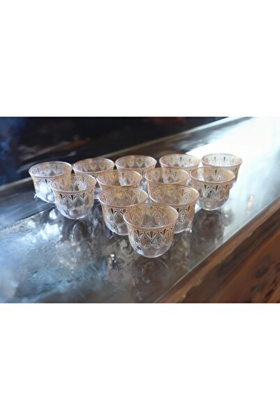 Generic High-Quality Ceramic Glass Coffee Cup Set, 12 Pieces, Arabic Style, Glass-1558-9
