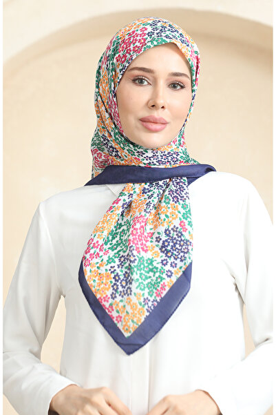 sefamerve Μαλακό κασκόλ με σχέδιο 70260-13 Ναυτικό Μπλε Πράσινο