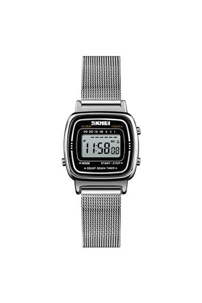 Skmei Ceas de damă digital elegant casual cronograf argintiu