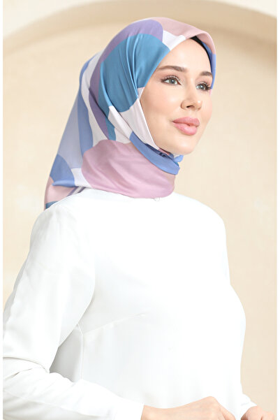 sefamerve Μαλακό κασκόλ με σχέδιο 70253-01 Powder Indigo