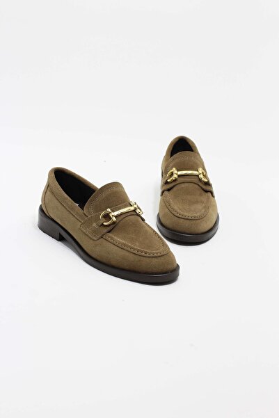 lizel LZ038 SÜET CAMEL RENK HAKİKİ DERİ KADIN MAKOSEN AYAKKABI