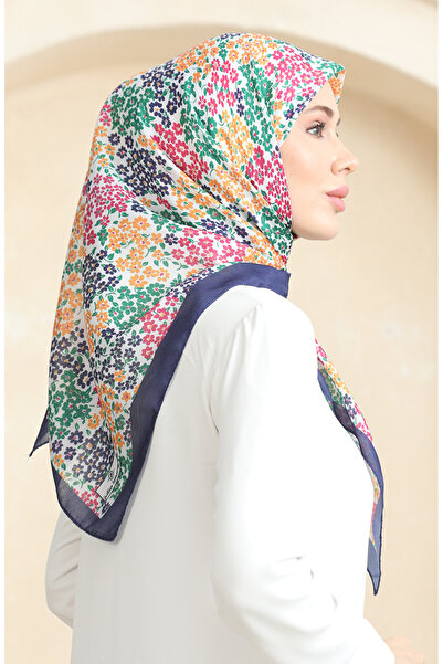 sefamerve Μαλακό κασκόλ με σχέδιο 70260-13 Ναυτικό Μπλε Πράσινο