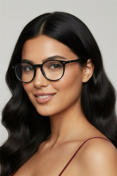 Zzla Black Oval Blue Light Protection Computer Glasses