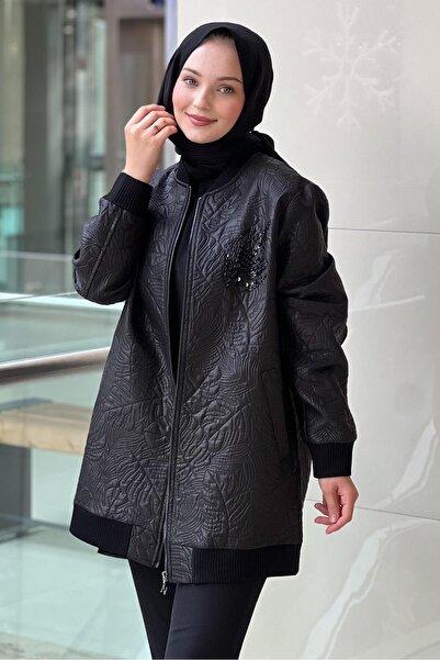 Nuss Șapcă cu fermoar cu model brodat cu paiete