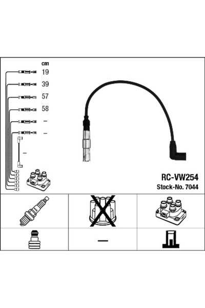 NGK Set Cablaj Aprinder Audi A3/A4 B5/A4 B6 Seat Altea/Cordoba/Exeo