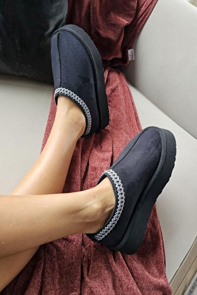 Topukla Footwear OPS 1AK Topukla Kadın İçi Kürklü Kalın Tabanlı Mini Bot