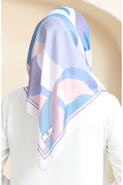 sefamerve Μαλακό κασκόλ με σχέδιο 70253-01 Powder Indigo