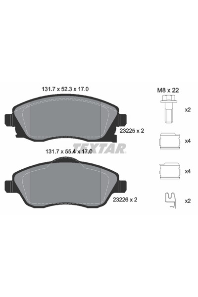 Krieger Set Placute Frana Frana Disc Chevrolet Corsa/Montana Pick-Up Holden B...