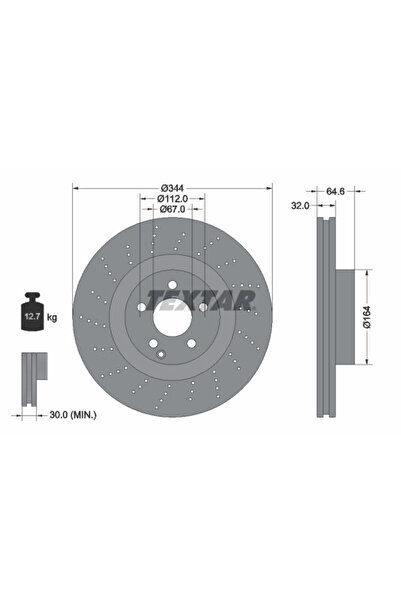 TEXTAR Disc Frana Mercedes-Benz C-Class Cupe/E-Class/Slc