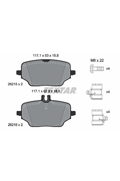 TEXTAR Комплект спирачни накладки за дискови спирачки Mercedes-Benz Gle