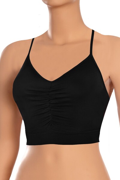 Öts Γυναικείο σουτιέν Athlete Gathered Bustier χωρίς επένδυση και χωρίς σύρμα (95% βισκόζη 5% ελαστάνη)