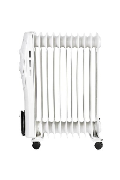 Hausberg Calorifer electric HB-8920AB, 2500 W, 11 elementi, 3 nivele de putere, termostat reglabil, Alb