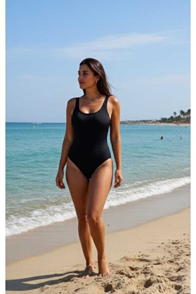 Laura Baresse Μαγιό Rafi με τετράγωνο γιακά σε μαύρο χρώμα