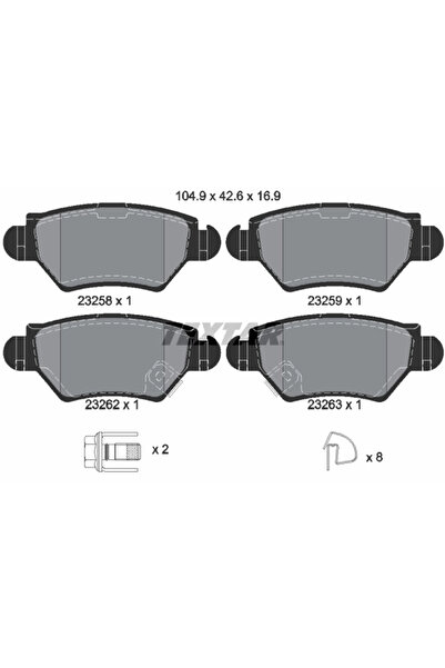 Krieger Set Placute Frana Frana Disc Opel Astra G/Zafira A Microbus Vauxhall ...