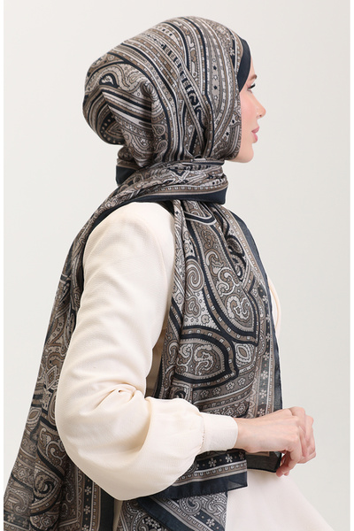 sefamerve Ethnic Κεχριμπάρι Σάλι 70278-05 Σμαραγδένιο Πράσινο