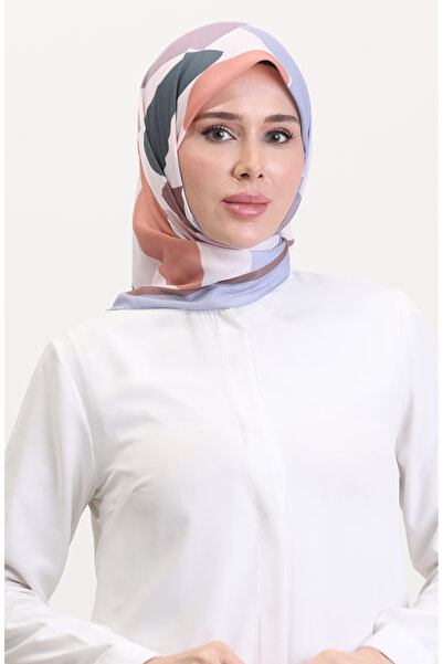 sefamerve Eșarfă moale cu model 70246-12 Gri Pudra