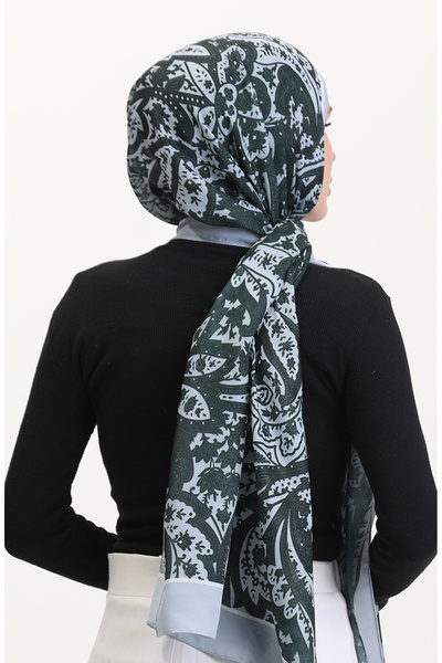 sefamerve Μαλακό σάλι με σχέδιο 70270-12 Γκρι Σκούρο Πράσινο