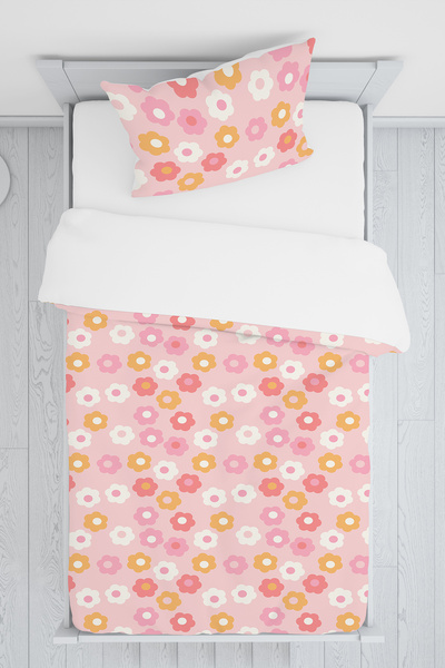 BelezaHome Pink Flowers Themed Single Baby Kids Bedding Set
