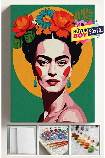 Corvo Sayılarla Boyama Seti Numaralı Tuval Fırça Boya Dahil Kasnaklı Set 50x7...