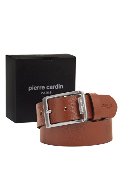 Pierre Cardin حزام رجالي من الجلد باللون البني (العرض 4 سم) PCK03100B5I