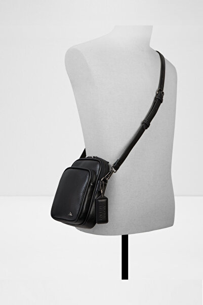 Aldo Thompso - Men's Black Single Compartment Detachable Adjustable Crossbody Bag