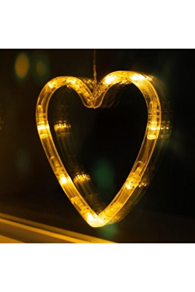 Bibilel Illuminated Christmas Heart Decoration, 13x16.5 cm, with Suction Cup, Warm White,