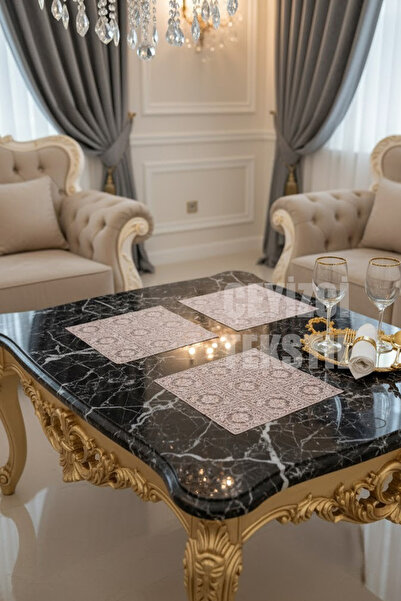 Çt Çeyizci Tekstil 3-комплектний набір серветниць для вітрини вітальні, 3-комплектний набір журнальних столиків