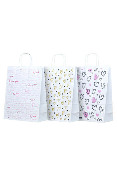 Papette Set of 10 Kraft Paper Bags with Floral Pattern 11 32 x 41(H) x 12cm